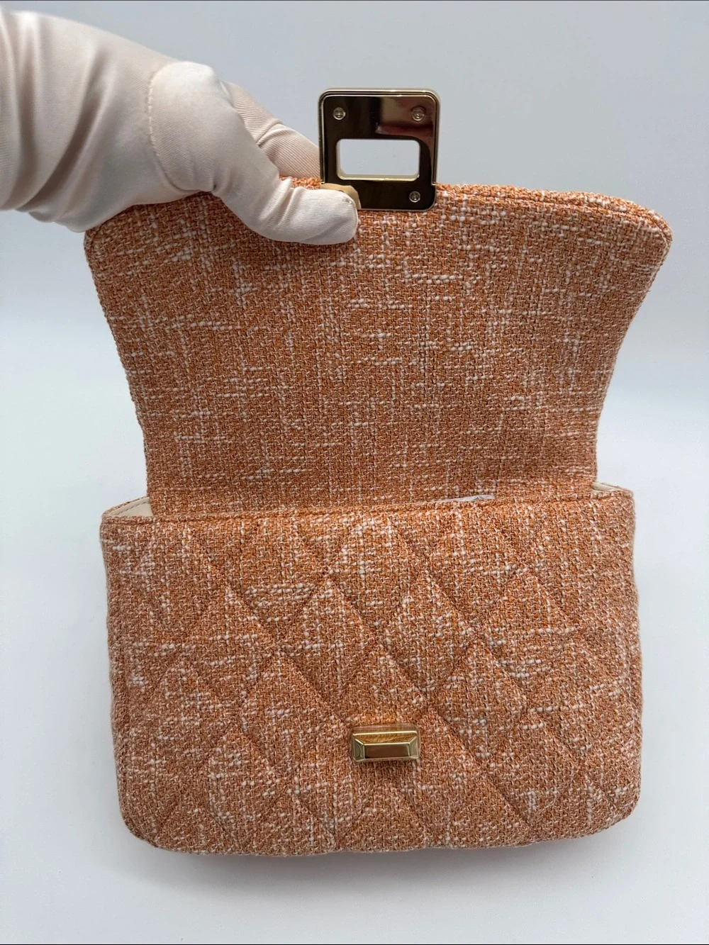 Kate Spade Carey Quilted Tweed Crossbody Bag Orange Jasper